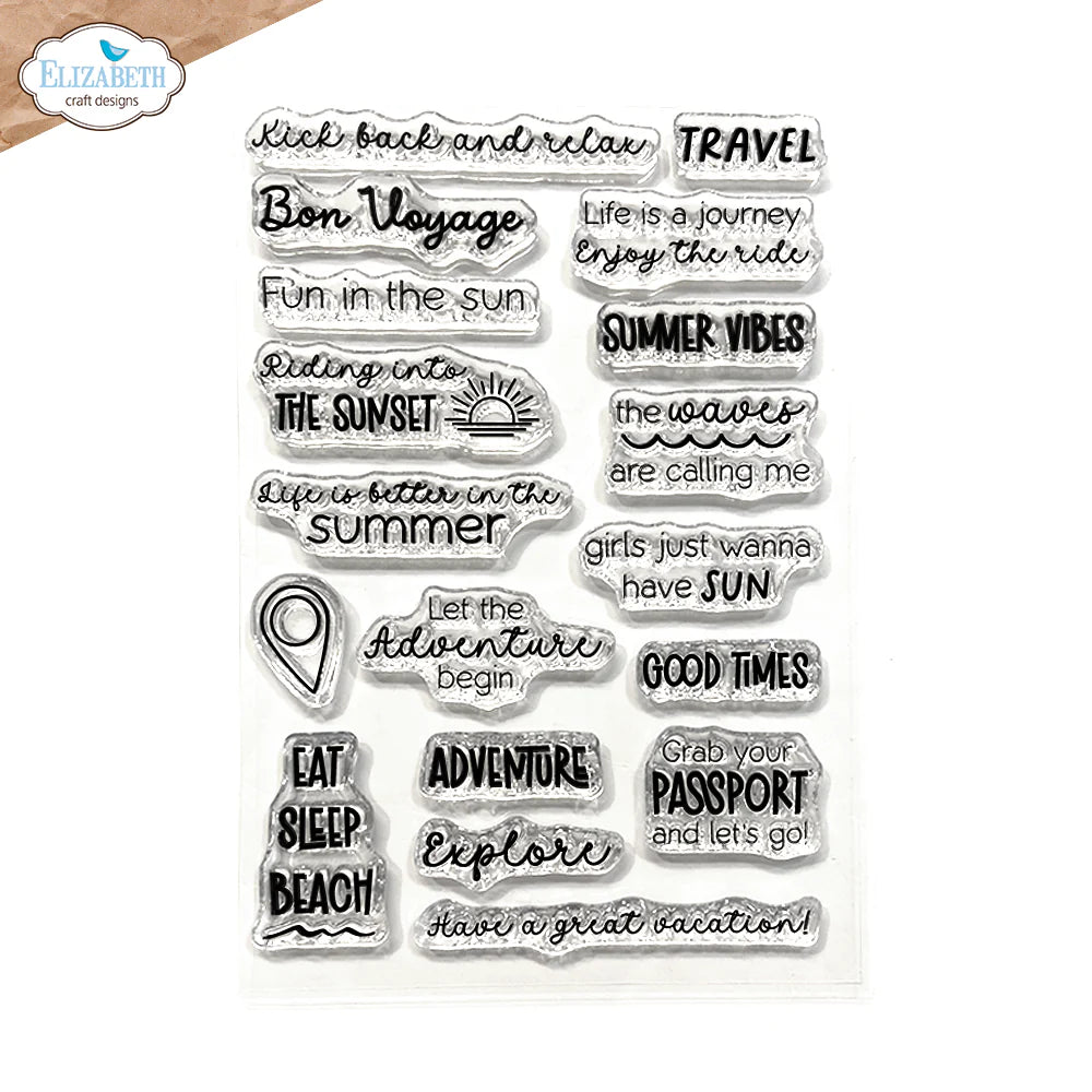 Elizabeth Craft Designs Summer Travel Sentiments Stamp Set